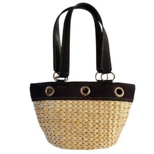 Bag Amanda Smith Straw Bucket Shoulder Satchel Handbag Purse WOMEN'S WOMAN'S